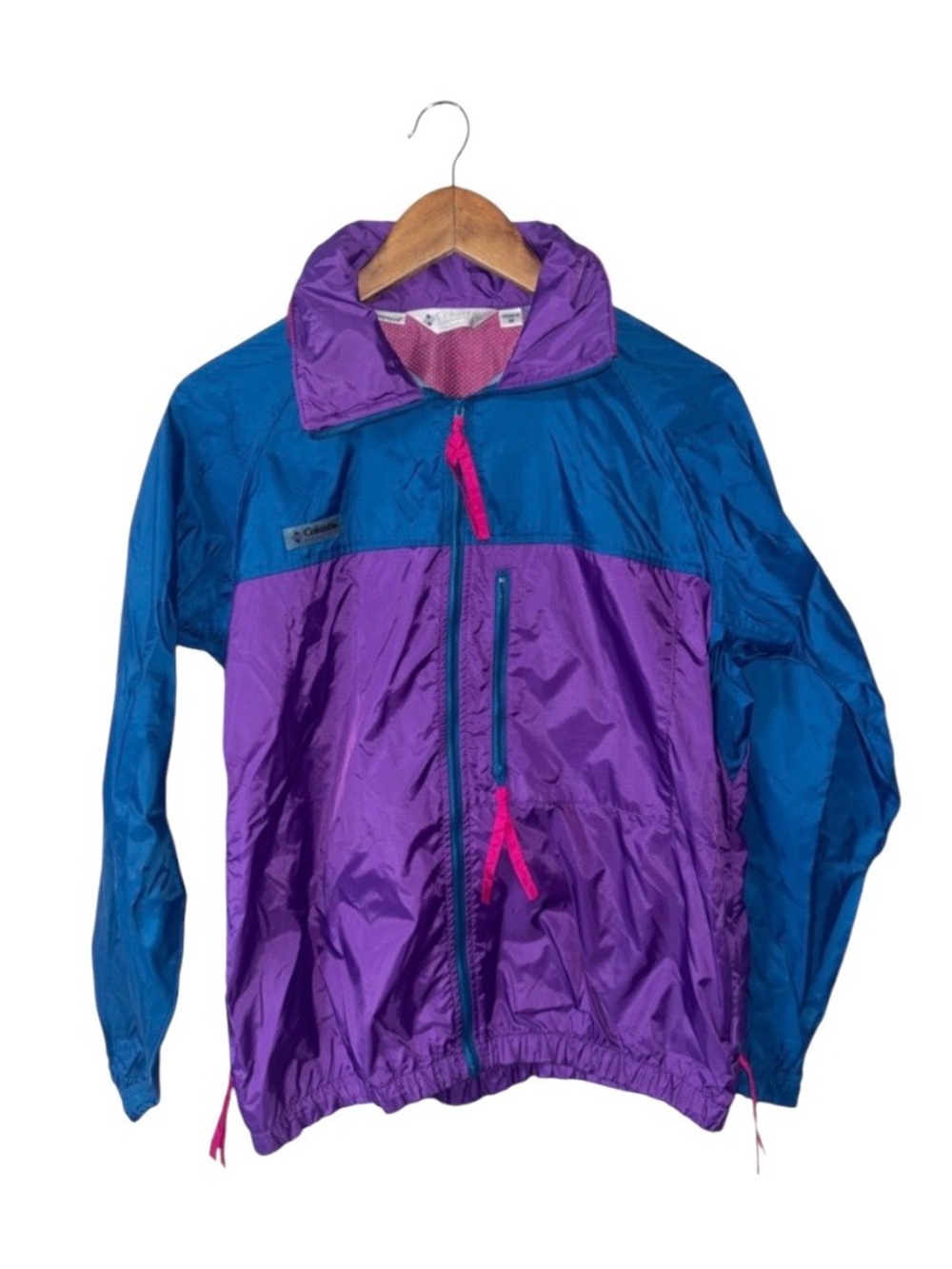 Columbia Rainjacket Jacket Coat Nylon Blue Purple Pink 90s Size Medium